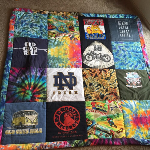 40- BearyHuggables_T-shirt collection with tye dye memory quilt